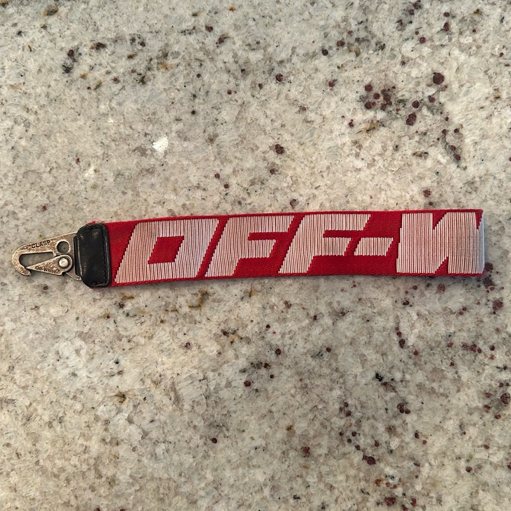 Off White Red Keychain